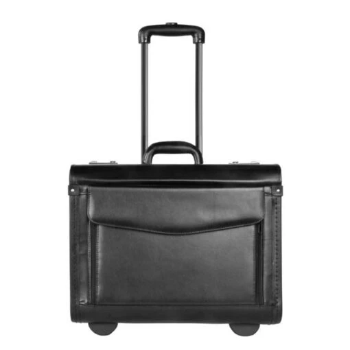 Dermata Business Leather Pilottrolley Zwart
